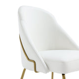 Gracie Dining Chair in White and Gold (set of 2) by Manhattan Comfort at Eve Furniture