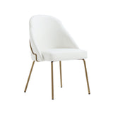 Gracie Dining Chair in White and Gold (set of 2) by Manhattan Comfort at Eve Furniture