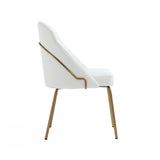 Gracie Dining Chair in White and Gold (set of 2) by Manhattan Comfort at Eve Furniture