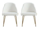 Gracie Dining Chair in White and Gold (set of 2) by Manhattan Comfort at Eve Furniture