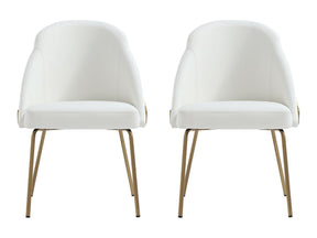 Gracie Dining Chair in White and Gold (set of 2) by Manhattan Comfort at Eve Furniture