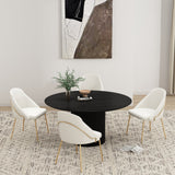 Gracie Dining Chair in White and Gold (set of 4) by Manhattan Comfort at Eve Furniture