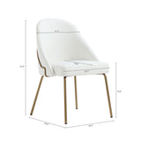 Gracie Dining Chair in White and Gold (set of 4) by Manhattan Comfort at Eve Furniture