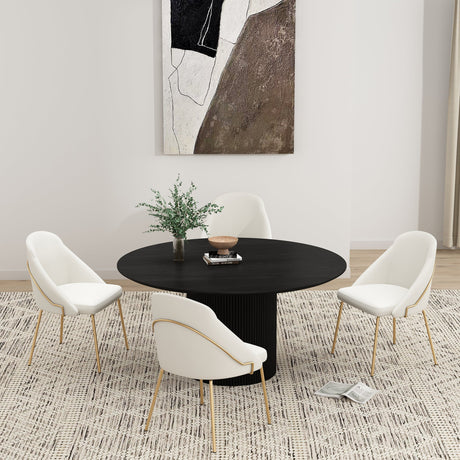 Gracie Dining Chair in White and Gold (set of 4) by Manhattan Comfort at Eve Furniture