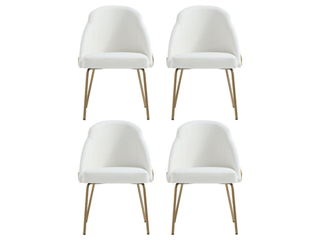 Gracie Dining Chair in White and Gold (set of 4) by Manhattan Comfort at Eve Furniture