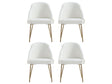 Gracie Dining Chair in White and Gold (set of 4) by Manhattan Comfort at Eve Furniture