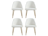 Gracie Dining Chair in White and Gold (set of 4) by Manhattan Comfort at Eve Furniture