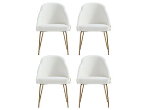 Gracie Dining Chair in White and Gold (set of 4) by Manhattan Comfort at Eve Furniture