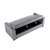 Grady Gray Convertible Sofa with Hidden Storage by Homelegance at Eve Furniture