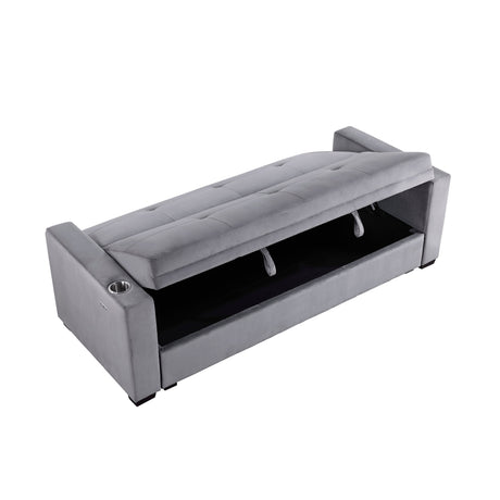 Grady Gray Convertible Sofa with Hidden Storage by Homelegance at Eve Furniture