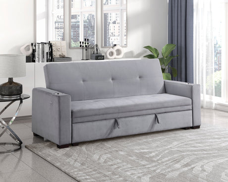Grady Gray Convertible Sofa with Hidden Storage by Homelegance at Eve Furniture