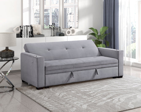Grady Gray Convertible Sofa with Hidden Storage by Homelegance at Eve Furniture