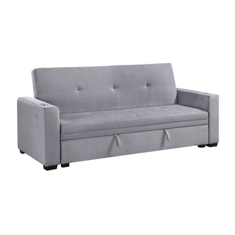 Grady Gray Convertible Sofa with Hidden Storage by Homelegance at Eve Furniture