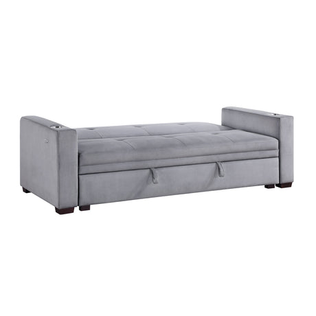 Grady Gray Convertible Sofa with Hidden Storage by Homelegance at Eve Furniture