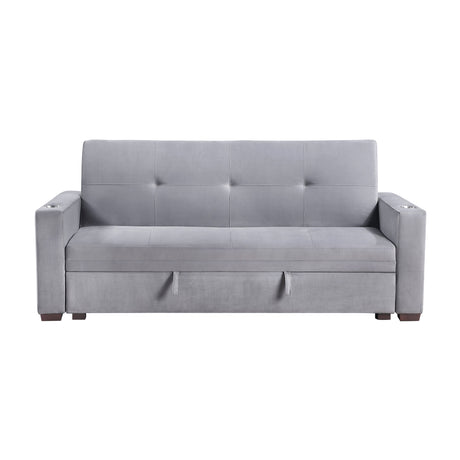 Grady Gray Convertible Sofa with Hidden Storage by Homelegance at Eve Furniture