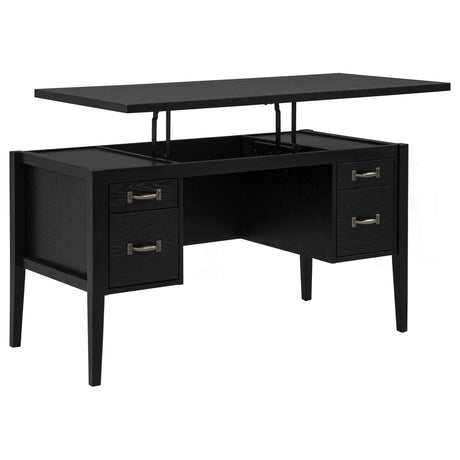 Graham Black 54-inch 4-drawer Double Pedestal Lift Top Computer Desk by Coaster at Eve Furniture