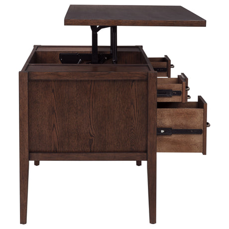 Graham Chocolate 54-inch 4-drawer Double Pedestal Lift Top Computer Desk by Coaster at Eve Furniture