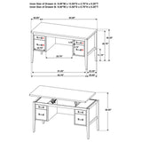 Graham Chocolate 54-inch 4-drawer Double Pedestal Lift Top Computer Desk by Coaster at Eve Furniture