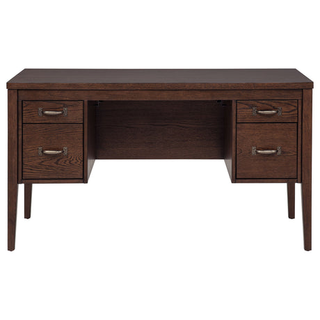 Graham Chocolate 54-inch 4-drawer Double Pedestal Lift Top Computer Desk by Coaster at Eve Furniture