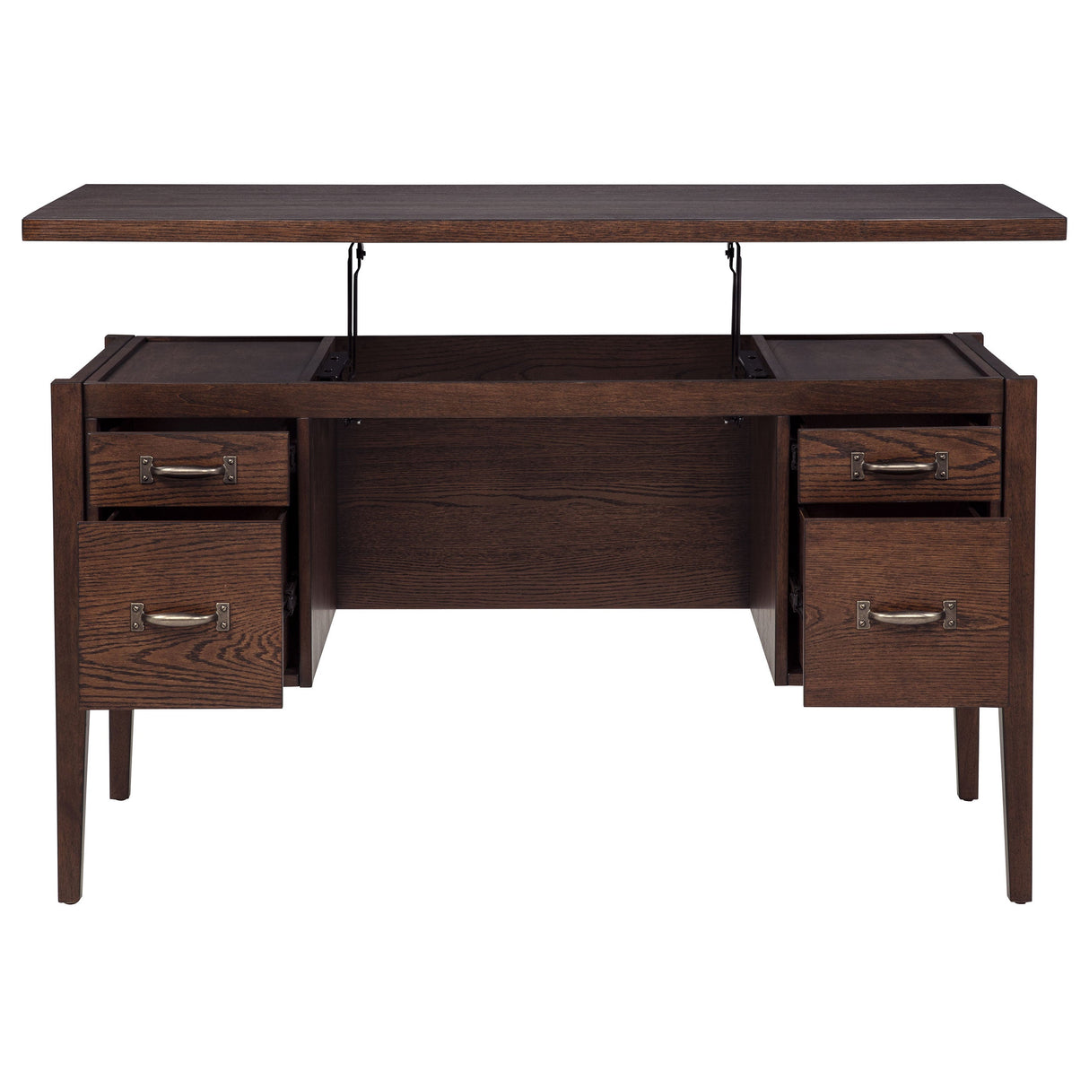 Graham Chocolate 54-inch 4-drawer Double Pedestal Lift Top Computer Desk by Coaster at Eve Furniture