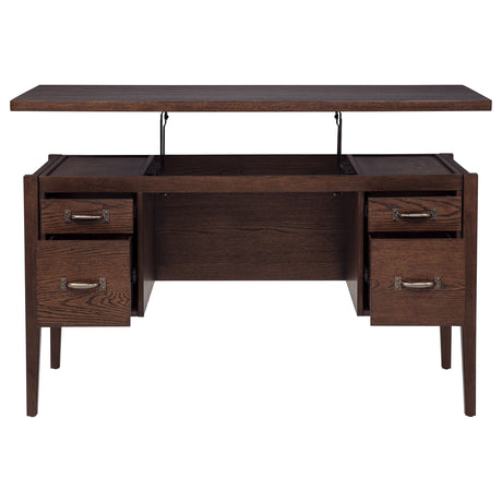 Graham Chocolate 54-inch 4-drawer Double Pedestal Lift Top Computer Desk by Coaster at Eve Furniture