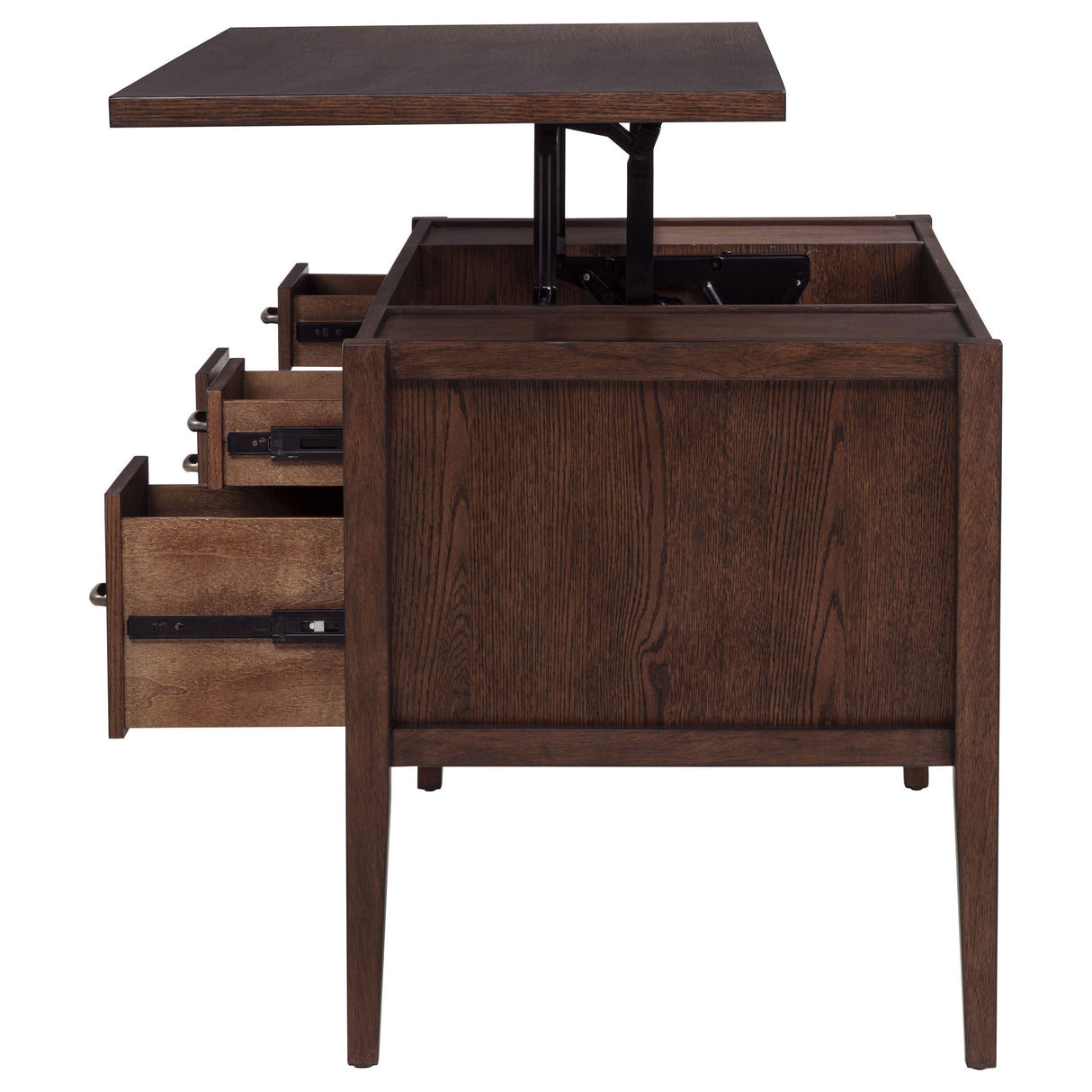 Graham Chocolate 54-inch 4-drawer Double Pedestal Lift Top Computer Desk by Coaster at Eve Furniture