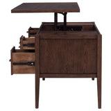 Graham Chocolate 54-inch 4-drawer Double Pedestal Lift Top Computer Desk by Coaster at Eve Furniture