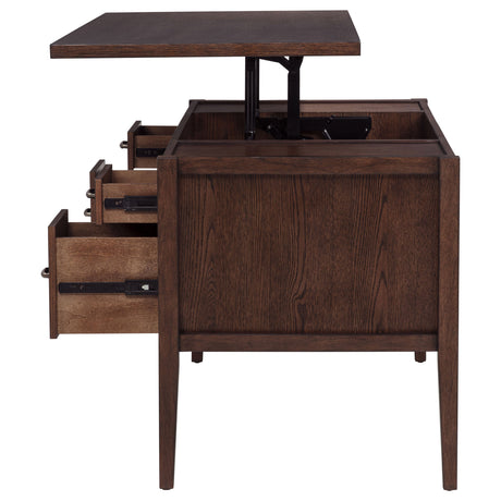 Graham Chocolate 54-inch 4-drawer Double Pedestal Lift Top Computer Desk by Coaster at Eve Furniture