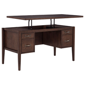 Graham Chocolate 54-inch 4-drawer Double Pedestal Lift Top Computer Desk by Coaster at Eve Furniture