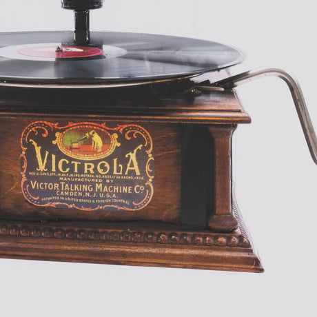 Gramaphone by Deborah Revell Hand Embelished Framed Art Print Matted under Glass by Mercana at Eve Furniture