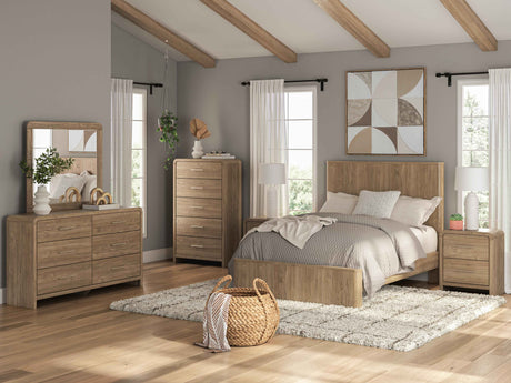 Gramburg Warm Natural Brown Full Panel Platform Bed by Ashley at Eve Furniture
