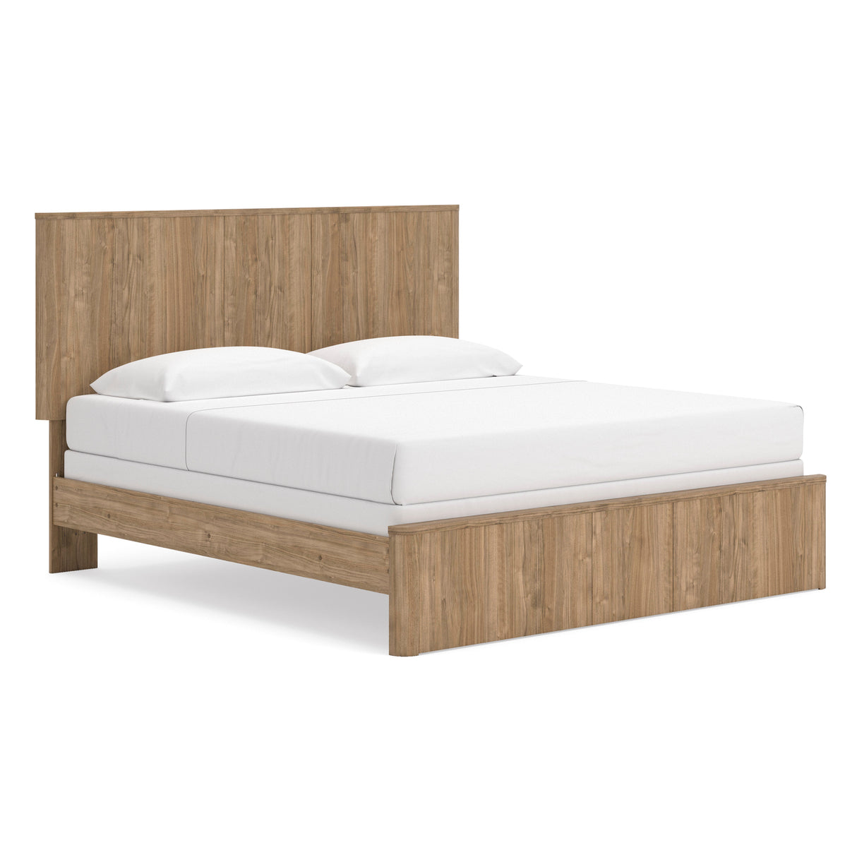 Gramburg Warm Natural Brown King Upholstered Bed by Ashley at Eve Furniture