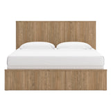 Gramburg Warm Natural Brown King Upholstered Bed by Ashley at Eve Furniture