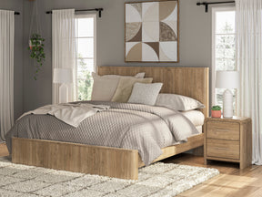 Gramburg Warm Natural Brown King Upholstered Bed by Ashley at Eve Furniture