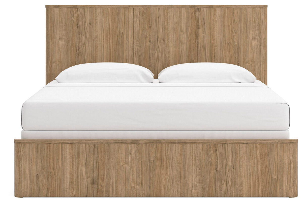 Gramburg Warm Natural Brown Panel Bedroom Set by Ashley at Eve Furniture