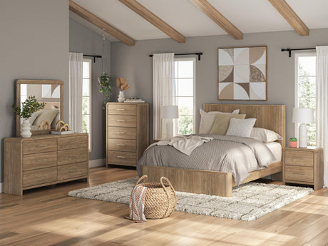 Gramburg Warm Natural Brown Panel Platform Bedroom Set by Ashley at Eve Furniture