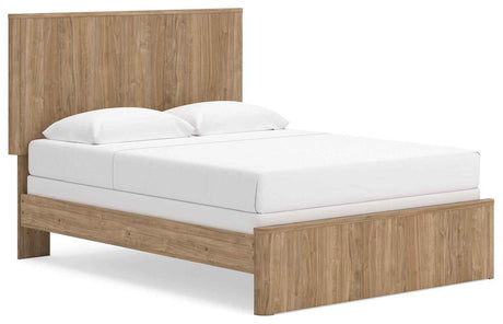 Gramburg Warm Natural Brown Queen Panel Bed by Ashley at Eve Furniture
