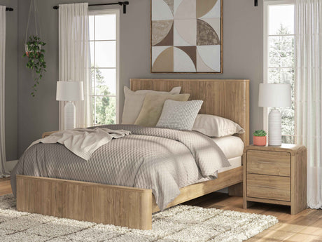 Gramburg Warm Natural Brown Queen Panel Bed by Ashley at Eve Furniture