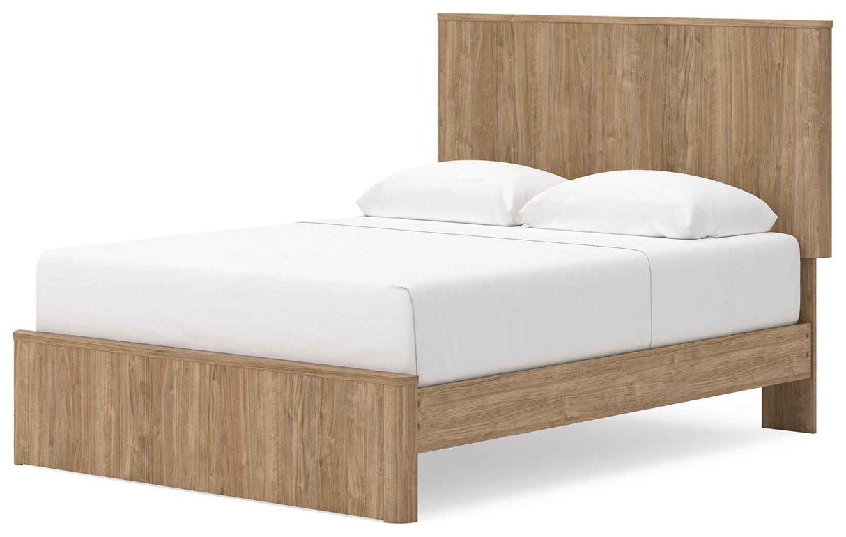 Gramburg Warm Natural Brown Queen Panel Platform Bed by Ashley at Eve Furniture