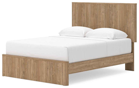 Gramburg Warm Natural Brown Queen Panel Platform Bed by Ashley at Eve Furniture