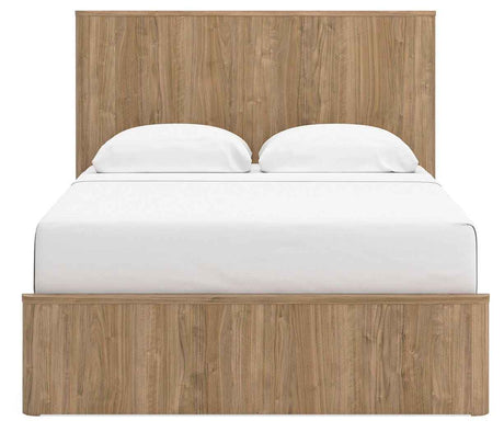 Gramburg Warm Natural Brown Queen Panel Platform Bed by Ashley at Eve Furniture