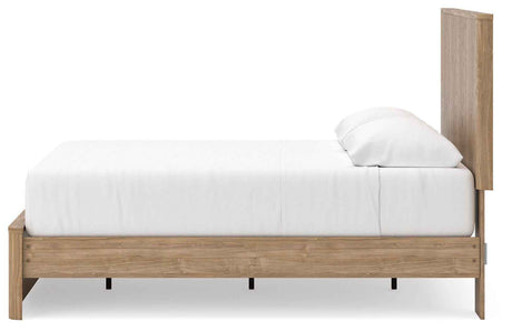 Gramburg Warm Natural Brown Queen Panel Platform Bed by Ashley at Eve Furniture