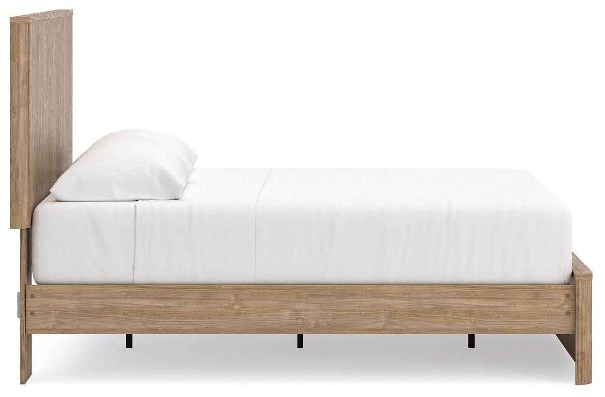 Gramburg Warm Natural Brown Queen Panel Platform Bed by Ashley at Eve Furniture