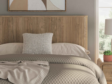 Gramburg Warm Natural Brown Queen Panel Platform Bed by Ashley at Eve Furniture
