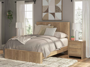 Gramburg Warm Natural Brown Queen Panel Platform Bed by Ashley at Eve Furniture