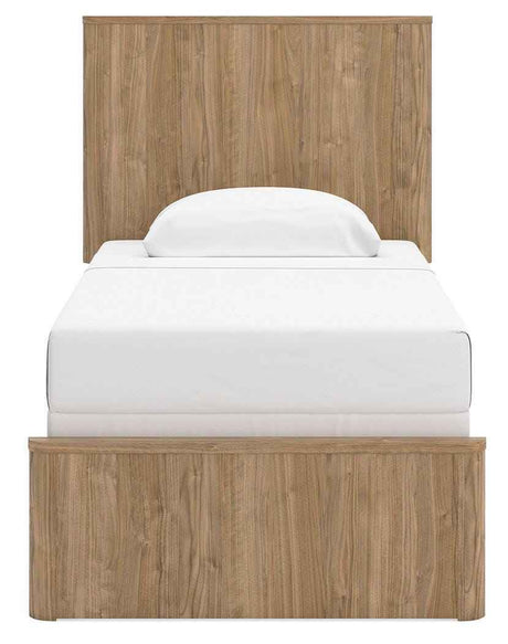 Gramburg Warm Natural Brown Twin Panel Bed by Ashley at Eve Furniture
