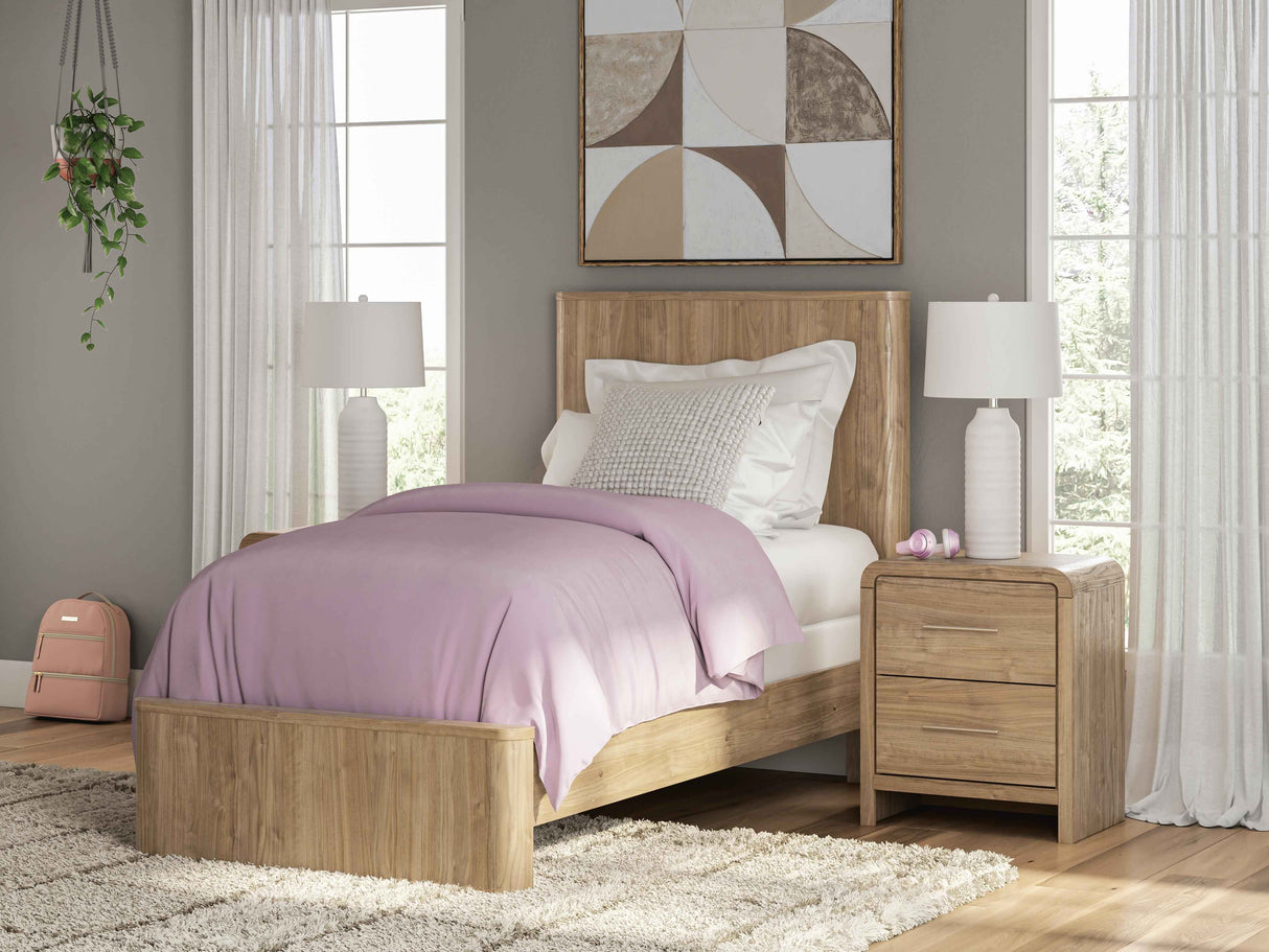 Gramburg Warm Natural Brown Twin Panel Bed by Ashley at Eve Furniture