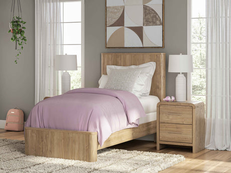 Gramburg Warm Natural Brown Twin Panel Bed by Ashley at Eve Furniture