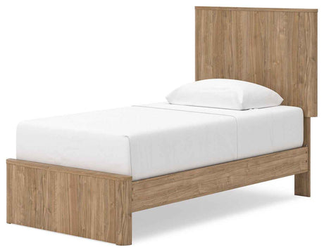 Gramburg Warm Natural Brown Twin Panel Platform Bed by Ashley at Eve Furniture