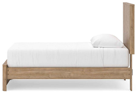 Gramburg Warm Natural Brown Twin Panel Platform Bed by Ashley at Eve Furniture